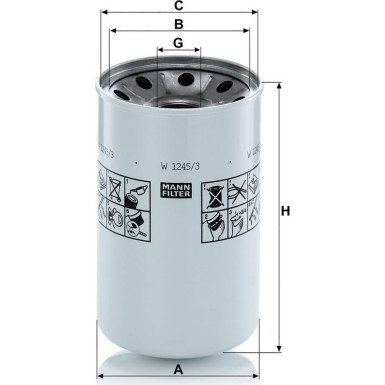 Mann-Filter Filter, Arbeitshydraulik W 1245/3 X Mann-Filter Filter, Arbeitshydraulik W 1245/3 X