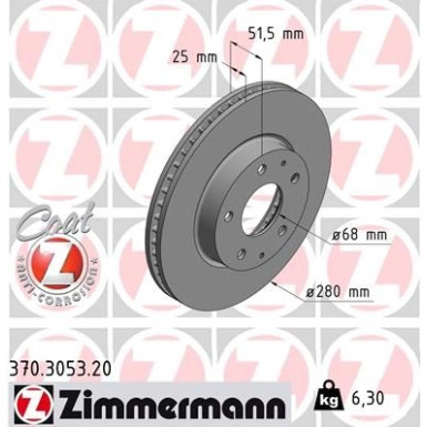 Zimmermann Bremsscheibe Coat Z 370.3053.20