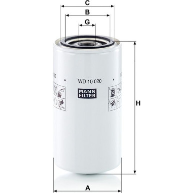 Filter, Arbeitshydraulik WD 10 020