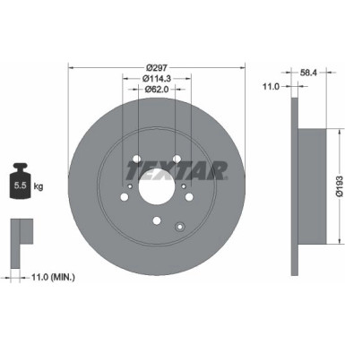Textar Bremsscheibe 92222500 Textar Bremsscheibe 92222500