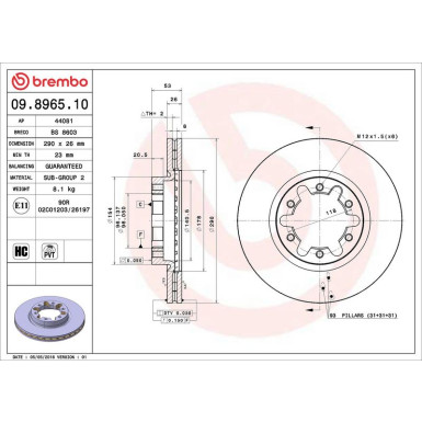 Brembo Bremsscheibe PRIME LINE 09.8965.10