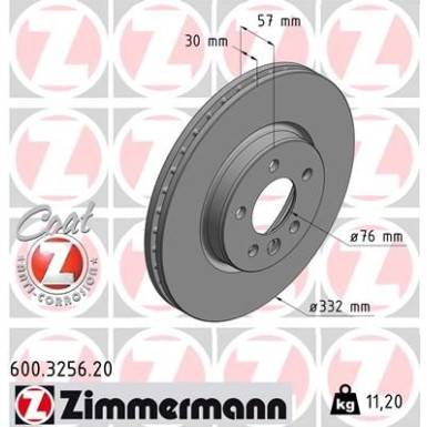 Zimmermann Bremsscheibe Coat Z 600.3256.20