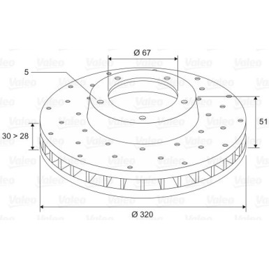 VALEO 197473 Bremsscheibe Vorderachse, 320x30mm