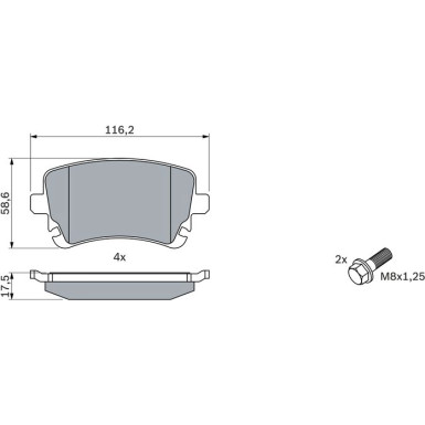 BOSCH Bremsbelagsatz, Scheibenbremse 0 986 494 303 BOSCH Bremsbelagsatz, Scheibenbremse 0 986 494 303