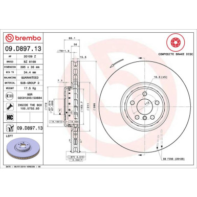 Bremsscheibe 09.D897.13 Bremsscheibe 09.D897.13