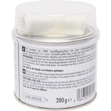 SONAX 05531410 Auspuff ReparaturSet Abgasanlage Reparatur SONAX 05531410 Auspuff ReparaturSet Abgasanlage Reparatur
