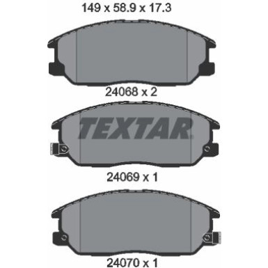 Textar Bremsbelagsatz, Scheibenbremse 2406801 Textar Bremsbelagsatz, Scheibenbremse 2406801