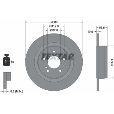 Textar Bremsscheibe PRO 92163303 Textar Bremsscheibe PRO 92163303