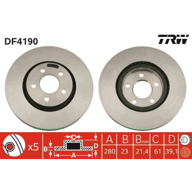 TRW Bremsscheibe DF4190 TRW Bremsscheibe DF4190