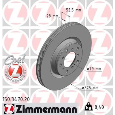 Zimmermann Bremsscheibe Coat Z 150.3470.20