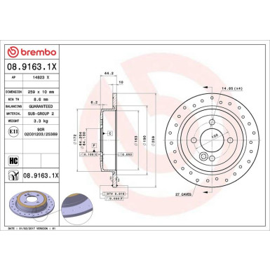 Bremsscheibe 08.9163.1X Bremsscheibe 08.9163.1X