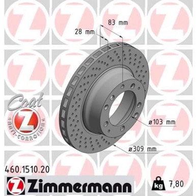 Zimmermann Bremsscheibe Coat Z 460.1510.20