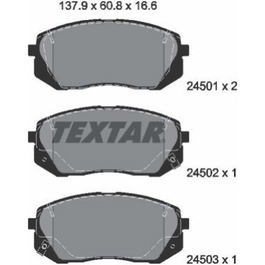 Textar Bremsbelagsatz, Scheibenbremse Q+ 2450101 Textar Bremsbelagsatz, Scheibenbremse Q+ 2450101