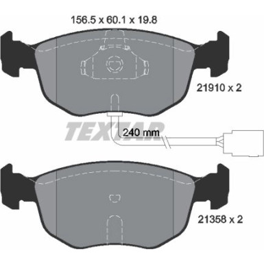 Textar Bremsbelagsatz, Scheibenbremse 2191003 Textar Bremsbelagsatz, Scheibenbremse 2191003