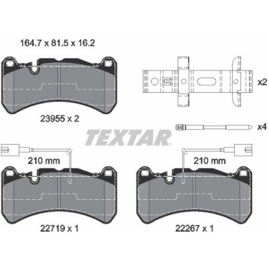 Textar Bremsbelagsatz, Scheibenbremse Q+ 2395503 Textar Bremsbelagsatz, Scheibenbremse Q+ 2395503