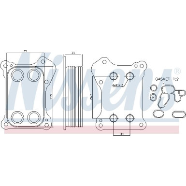 Nissens Ölkühler, Motoröl FIRST FIT 90739