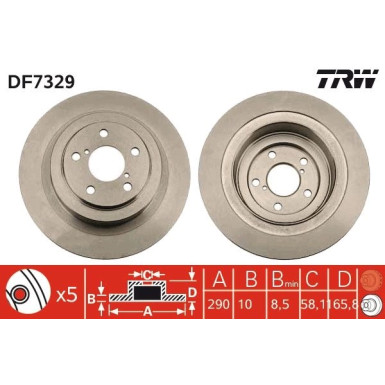 TRW Bremsscheibe DF7329