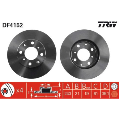 TRW Bremsscheibe DF4152 TRW Bremsscheibe DF4152