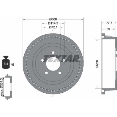 Textar Bremstrommel 94028100