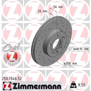 Zimmermann Bremsscheibe SPORT Z 250.1346.52 Zimmermann Bremsscheibe SPORT Z 250.1346.52