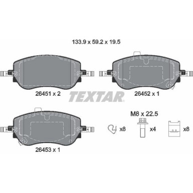 Textar Bremsbelagsatz, Scheibenbremse Q+ 2645101 Textar Bremsbelagsatz, Scheibenbremse Q+ 2645101