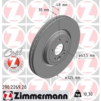 Zimmermann Bremsscheibe Coat Z 290.2269.20