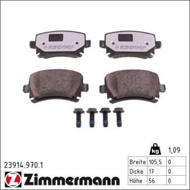 Bremsbelagsatz, Scheibenbremse 23914.970.1 Bremsbelagsatz, Scheibenbremse 23914.970.1