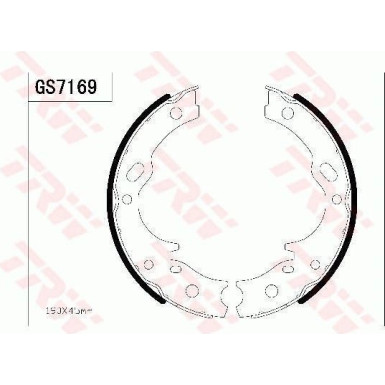 Bremsbackensatz, Feststellbremse GS7169 Bremsbackensatz, Feststellbremse GS7169