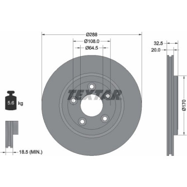 Textar Bremsscheibe 92099100 Textar Bremsscheibe 92099100