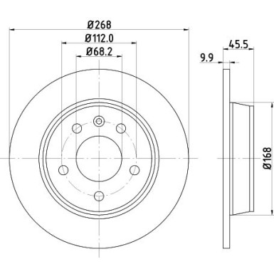 Hella Bremsscheibe PRO 8DD 355 104-501 Hella Bremsscheibe PRO 8DD 355 104-501