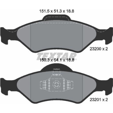 Textar Bremsbelagsatz, Scheibenbremse Q+ 2320001 Textar Bremsbelagsatz, Scheibenbremse Q+ 2320001
