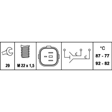 Temperaturschalter, Kühlerlüfter 6ZT 007 837-071