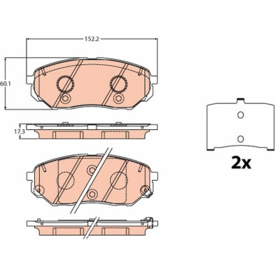 TRW Bremsbelagsatz, Scheibenbremse GDB2195