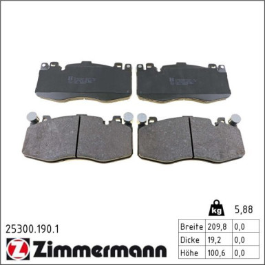 Bremsbelagsatz, Scheibenbremse 25300.190.1 Bremsbelagsatz, Scheibenbremse 25300.190.1