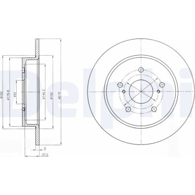 Delphi Bremsscheibe BG4222 Delphi Bremsscheibe BG4222
