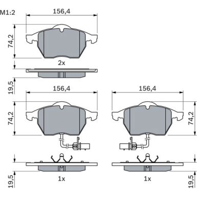 BOSCH Bremsbelagsatz, Scheibenbremse 0 986 424 482 BOSCH Bremsbelagsatz, Scheibenbremse 0 986 424 482
