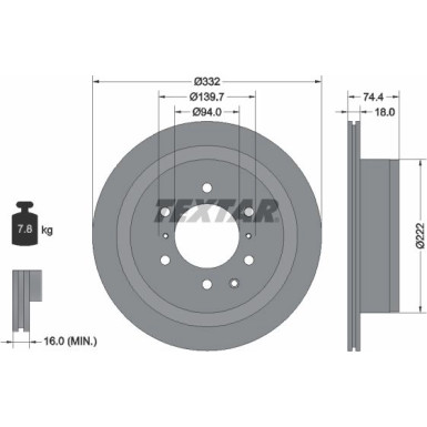 Textar Bremsscheibe PRO 92167303