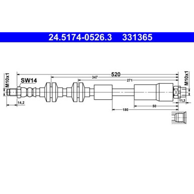 ATE Bremsschlauch 24.5174-0526.3 ATE Bremsschlauch 24.5174-0526.3