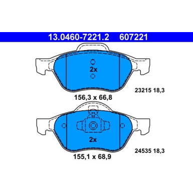 ATE Bremsbelagsatz, Scheibenbremse 13.0460-7221.2 ATE Bremsbelagsatz, Scheibenbremse 13.0460-7221.2