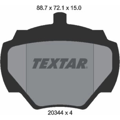 Textar Bremsbelagsatz, Scheibenbremse 2034402 Textar Bremsbelagsatz, Scheibenbremse 2034402