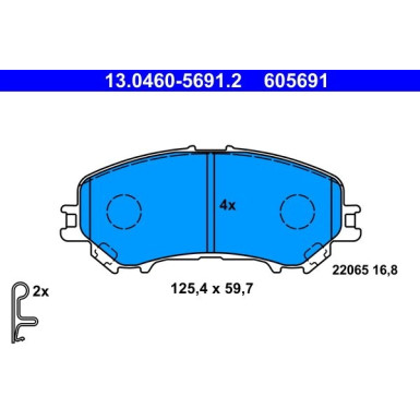 ATE Bremsbelagsatz, Scheibenbremse 13.0460-5691.2 ATE Bremsbelagsatz, Scheibenbremse 13.0460-5691.2