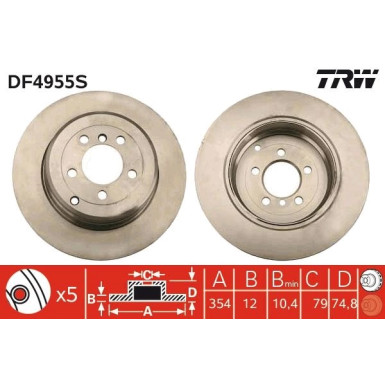 Bremsscheibe TRW SINGLE DF4955S Bremsscheibe TRW SINGLE DF4955S