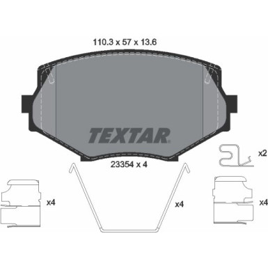Textar Bremsbelagsatz, Scheibenbremse Q+ 2335404 Textar Bremsbelagsatz, Scheibenbremse Q+ 2335404