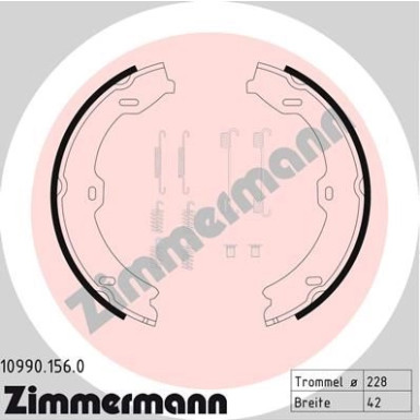 Zimmermann Bremsbackensatz, Feststellbremse 10990.156.0 Zimmermann Bremsbackensatz, Feststellbremse 10990.156.0
