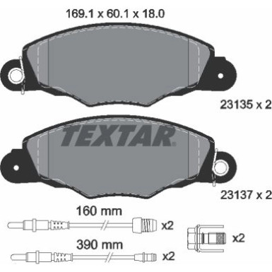 Textar Bremsbelagsatz, Scheibenbremse Q+ 2313503