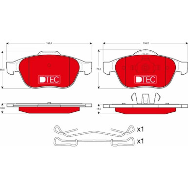 TRW Bremsbelagsatz, Scheibenbremse DTEC COTEC GDB1468DTE TRW Bremsbelagsatz, Scheibenbremse DTEC COTEC GDB1468DTE