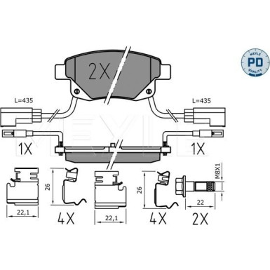 Meyle Bremsbelagsatz, Scheibenbremse MEYLE-PD: Advanced performance and design 025 244 8617/PD