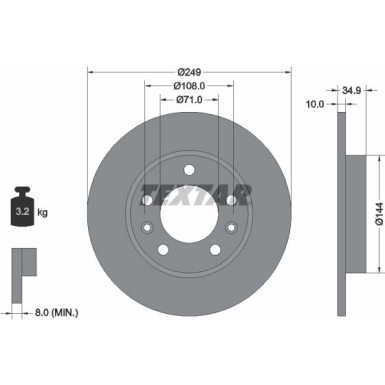 Textar Bremsscheibe PRO 92269103