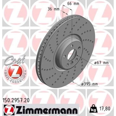 Zimmermann Bremsscheibe Coat Z 150.2957.20