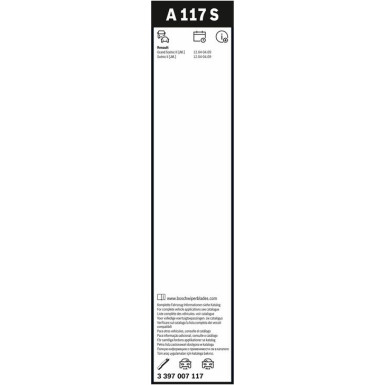BOSCH A 117 S Scheibenwischer Aerotwin 3 397 007 117 BOSCH A 117 S Scheibenwischer Aerotwin 3 397 007 117